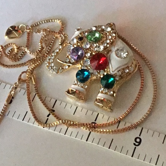 Betsey Johnson Jewelry - New Awesome Enamel Crystal Elephant 27” Approx